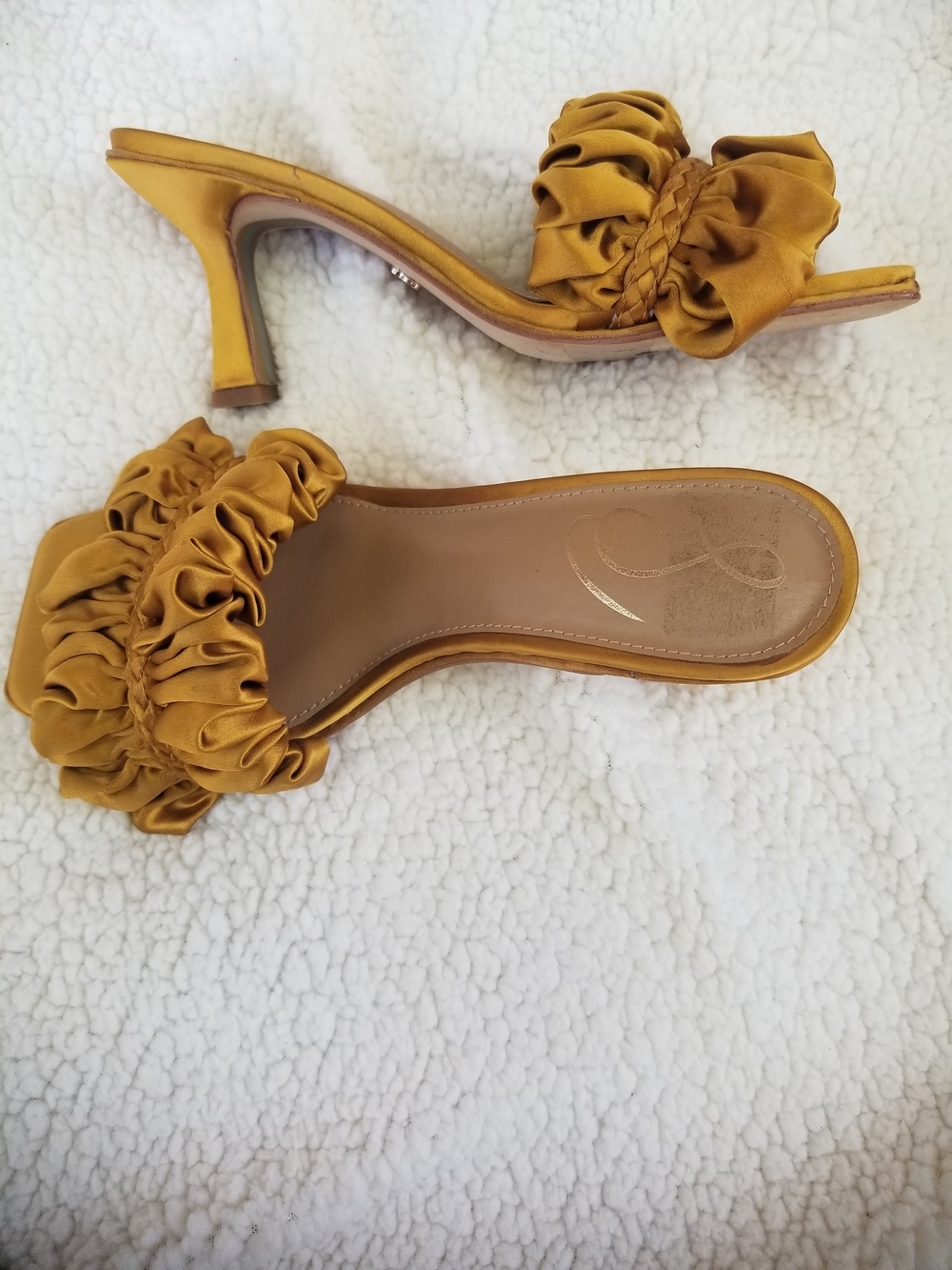 Ruffled Satin Sam Edelman Kitten Heels - Picture 2 of 5